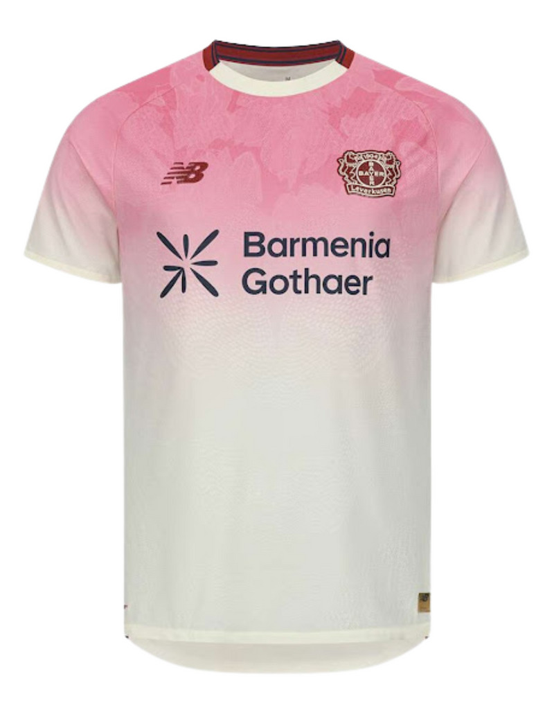 Camisa Bayer Leverkusen II 25/26 - Torcedor - New Balance - Masculina - Branca com degradê rosa