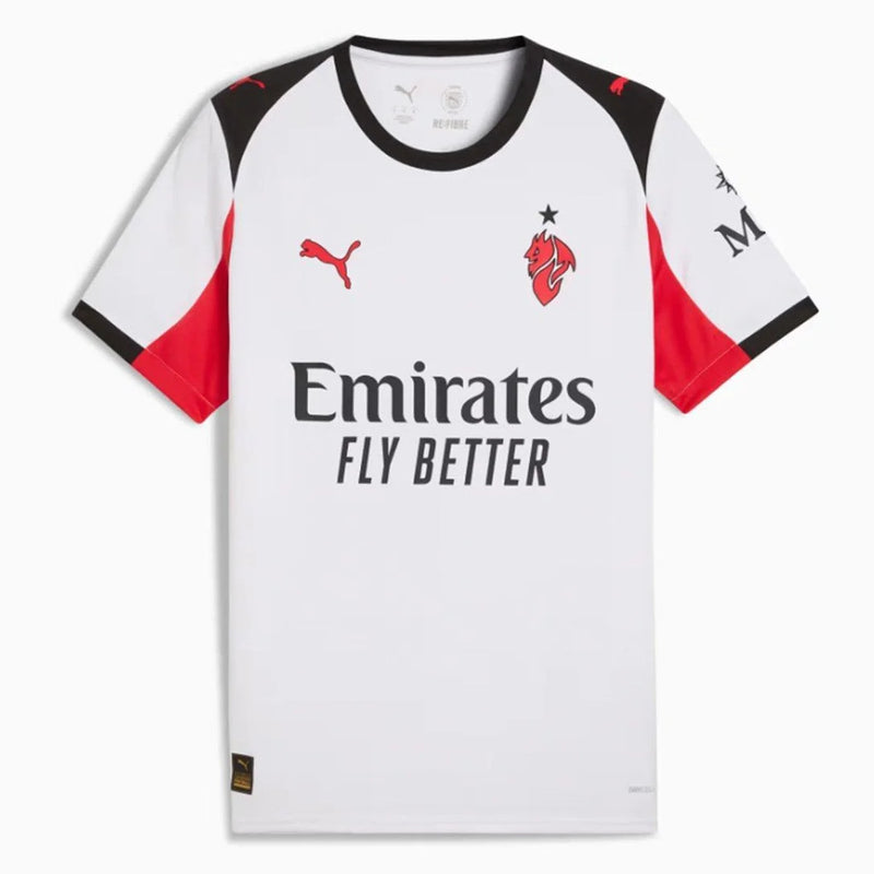 Camisa AC Milan II 25/26 - Torcedor - Puma - Masculina - Branca com detalhes em vermelho e preto