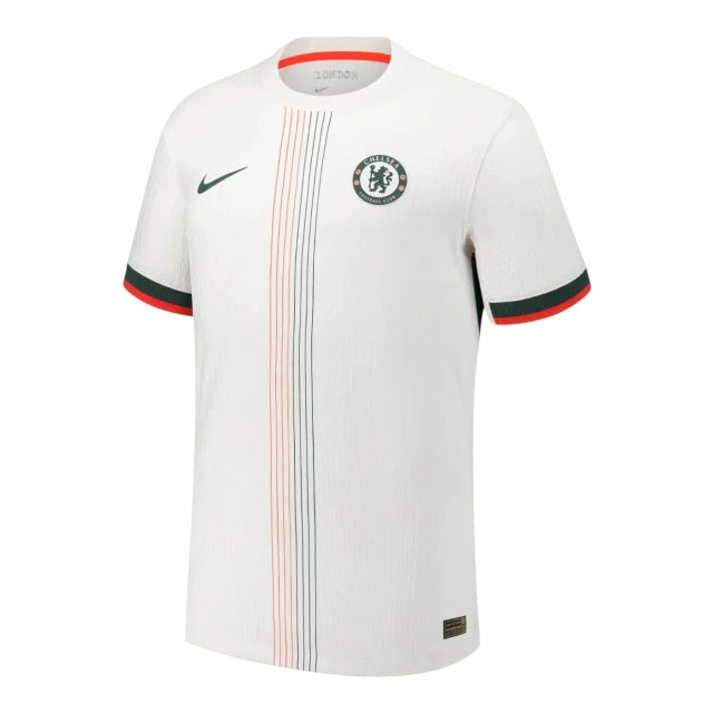 Camisa Chelsea II 25/26 - Torcedor - Nike - Masculina - Branca com detalhes em azul e vermelho
