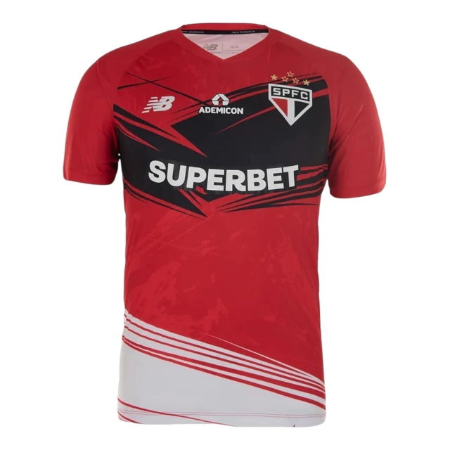 Camisa São Paulo Goleiro 25/26 - Torcedor - New Balance - Masculina - Vermelha com detalhes em preto e branco