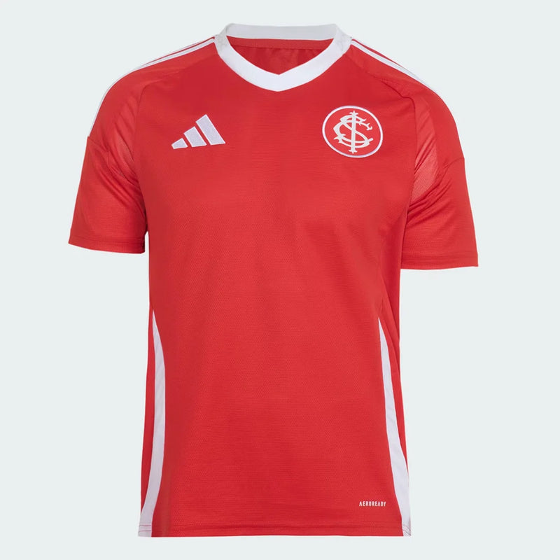 Camisa Internacional I 25/26 - Torcedor - Adidas - Masculina - Vermelha com detalhes em branco