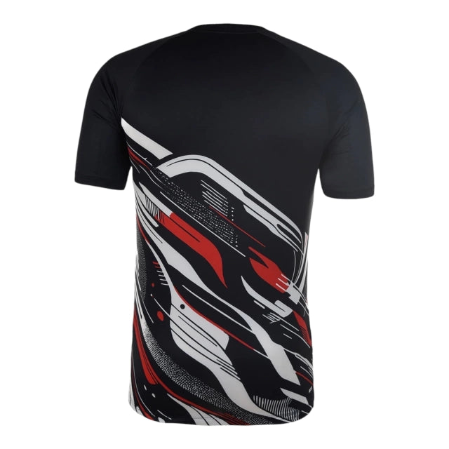 Camisa São Paulo Pré-jogo 25/26 - Torcedor - New Balance - Masculina - Preta com detalhes em branco e vermelho