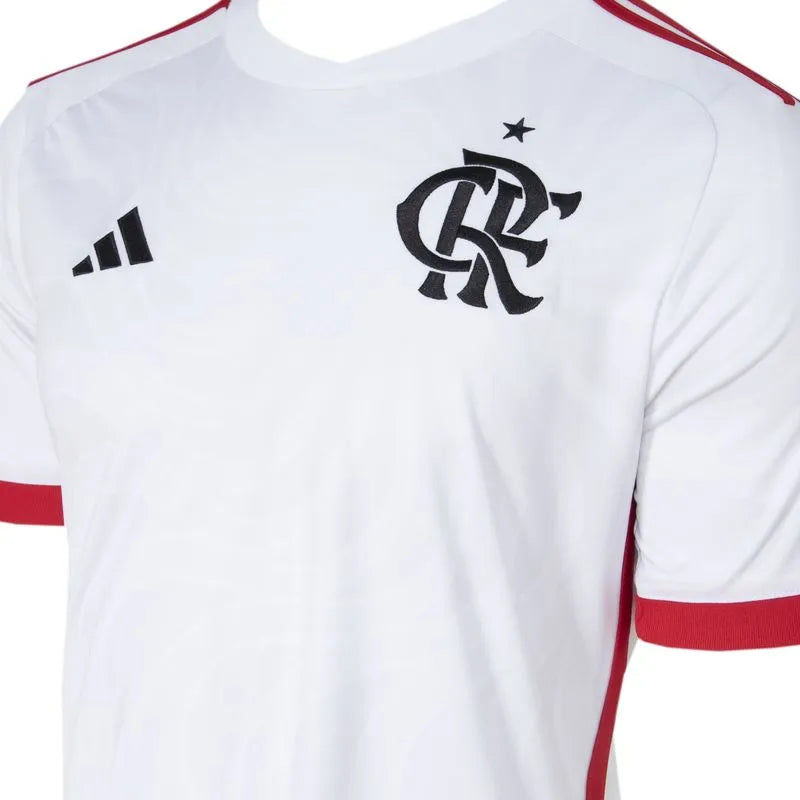 Camisa Flamengo II 24/25 - Torcedor Adidas Masculina - Branca com detalhes em vermelho