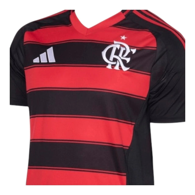 Camisa Flamengo I 25/26 - Torcedor - Adidas - Masculina - Preta e vermelha