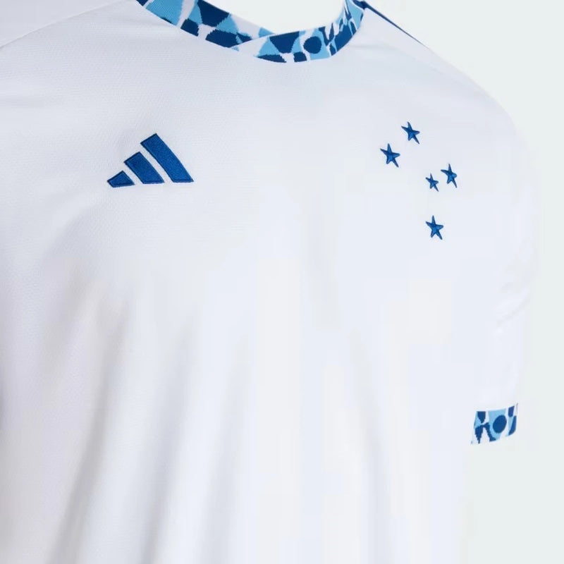 Camisa Cruzeiro II 24/25 - Torcedor Adidas Masculina - Branca com detalhes em azul