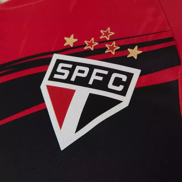 Camisa São Paulo Goleiro 25/26 - Torcedor - New Balance - Masculina - Vermelha com detalhes em preto e branco