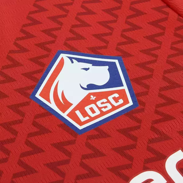 Camisa Lille I 24/25 - Torcedor - New Balance - Masculina - Vermelha com detalhes em azul