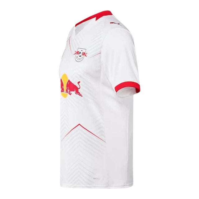 Camisa Red Bull Leipzig I 25/26 - Torcedor - Puma - Masculina - Branca com detalhes em vermelho